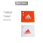 adidas Interval Reversible Wristband, Team Orange/White, One Size