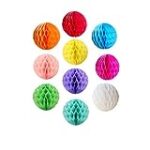 10pcs 6inch Paper Honeycomb Paper Pom Poms Decorative Tissue Paper Flower Colorful Hanging Flower Balls DIY Paper Handmade Craft for Wedding, Baby Shower, Birthday, Party,Home Decor (6inch-Colorful)