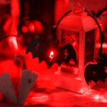 Halloween Lights Battery Operated Decorations,5FT 10LED Red Bat String Lights, Cute 3D Black Iron Bat Shaped Fairy Spooky Lights for Decor Home Party Outdoor Indoor Porch Fireplace