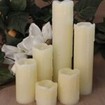 LED Lytes Timer Candles Set of 6, 2″ WIDE, 2″- 9″ Tall, Dripping Wax affect and Amber Flame, LED Halloween Candles Flickering, Wax Candles for Spooky Home Decor and Vintage Halloween Decor Sets