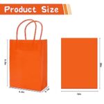 Whaline Orange Party Favor Bags 24Pcs Paper Gift Bags with Handles Grocery Shopping Treat Bags 30Pcs Wrapping Packaging Tissue Papers for DIY Art Craft Holiday Wedding Birthday Party Decorations