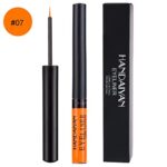 DekRion Liquid Eyeliner, Matte Colored Eyeliners, Orange Eyeliner, White Black Red Brown Green Purple Waterproof High-pigmented Colorful Eyeliners Eye Makeup, 1PC Orange