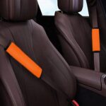 Printpub Solid Color Car Seat Belt Cover Soft Orange Seat Belt Shoulder Pad for a More Comfortable Driving, Compatible Car SUV Pickup Truck