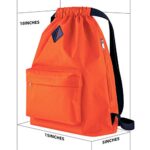 Vorspack Drawstring Backpack Water Resistant String Bag Sports Gym Sack with Side Pocket for Men Women – Orange