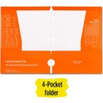 Five Star 4 Pocket Folder, 2 Pocket Folder Plus 2 Additional Pockets, Orange (72101)