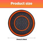 2 PCS Car Cup Holder Coaster,Car Coasters Cup Mats,2.75 Inch Universal Car Cup Coasters,Non-Slip Anti Dust Mats Cup Holder Insert Coaster, Suitable for Most Car Interior (Orange)
