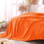 BEDELITE Fleece Blankets Orange Throw Blankets for Couch & Bed, Plush Cozy Fuzzy Blanket 50″ x 60″, Super Soft & Warm Blankets for Spring and Summer