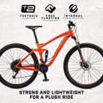 Mongoose Salvo Trail Adult Mountain Bike, 29-inch Wheels, 18-Speed Trigger Shifters, Lightweight Aluminum Medium Frame, Disc Brakes, Orange