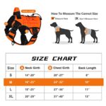 WINGOIN Orange Tactical Dog Harness Vest for Large Medium Dogs No Pull Adjustable Reflective K9 Military Dog Service Dog Harnesses with Handle for Walking, Hiking, Training(M)