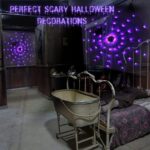 Halloween Spider Web Lights 4FT Diameter 70 LED with Black Spider, Waterproof Purple Net Lights, Remote Control, 8 Modes Cobweb Halloween Decorations for House Garden Indoor Outdoor Scary Theme