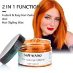 Orange Temporary Hair Dye Wax Natural Instant Hair Color Wax Pomades 4.23 oz,Hair Styling Clay for Party, Cosplay, Halloween,Christmas