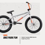 Mongoose Legion L20 Kids Freestyle BMX Bike, Intermediate Rider, Boys and Girls Bikes, Hi-Ten Steel Frame, 20-Inch Wheels, Grey/Orange