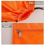 Drawstring Backpack Bag, Waterproof Draw String Back Sack with Zip Pocket, Gym Drawstring Bags Swim Bag for Men Women (Orange, Ordinary)