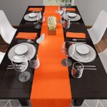 Encasa Homes Table Runner for 8 Seater Dining – Orange – Large 13″x104″, 100% Cotton Plain Dyed Solid Colours Decorative Cloth for Party, Banquet, Restaurant & Outdoors – Machine Washable
