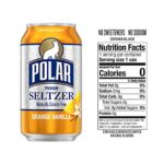 Polar Seltzer Water Orange Vanilla, 12 fl oz cans, 24 pack