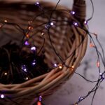 MENGNAN Halloween Fairy Lights 10ft 60LEDs Fall String Lights Battery Operated with Timer for Thanksgiving Harvest Halloween Christmas Birthday Gift Autumn Indoor Home Decor (Orange – Purple))