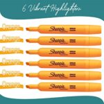 The Mega Deals Orange Highlighters, Pack of 6, Wide Chisel Tip Markers, Bulk Pack of Colored Highlighter Markers, Office Supplies for Exams, School, Office, Home