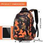 Yvechus School Backpack Casual Daypack Travel Outdoor Camouflage Backpack Christmas Presents for Boys and Girls (DY Camo Orange)