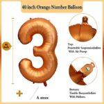 40 inch Orange Number Balloon Giant Foil Helium Balloons for 3rd nd Birthday Party Decorations