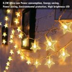 Star String Lights Waterproof Indoor Twinkle Christmas Lights for Bedroom Decor Party Wedding Halloween Easter Ramadan Birthday Wedding Xmas Tree Decoration Fairy Lights (Warm White)