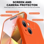 BossKiss Compatible with iPhone 13 Case, Premium Silicone Upgraded [Camera Protection] [2 Screen Protectors] [Soft Anti-Scratch Microfiber Lining] Phone Case for iPhone 13 6.1 inch – Neon Orange