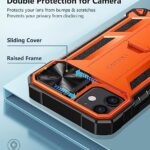 FNTCASE for iPhone 12 Phone Case: iPhone 12 Pro Military Grade Shockproof Protection Mobile Case with Kickstand & Matte Textured Rugged TPU Shell | Drop Proof Protective Cover Orange