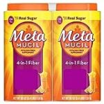 Metamucil, 4-in-1 Fiber with Real Sugar, Orange Flavor, 55oz (Pack of 2)