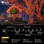 kemooie 500 LED Orange Halloween Lights, 164FT 8 Lighting Modes Plug in Waterproof Extra Long Fairy Light for Outdoor Tree Wedding Party Garden Balcony Halloween Decorations (Orange)