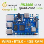 Orange Pi 3B 4GB with 64GB eMMC Module Rockchip RK3566 Quad-Core 64-Bit Single Board Computer, Support WiFi 5 and Bluetooth, Development Board Run Android/Ubuntu/Debian(Pi 3B 4GB+64GB eMMC)