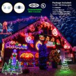 33ft 400 LED Christmas Lights Outdoor – 8 Modes Icicle Lights with 75 Drops, Waterproof Plug in Fairy String Lights with Timer Memory for Party, Holiday, Wedding, Christmas Decoration, Purple&Orange