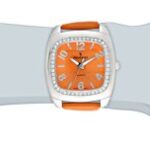 Peugeot Women’s Crystal Bezel Boyfriend Watch, Easy to Read Dial with Colorful Leather Strap