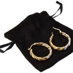 Amazon Collection 18k Yellow Gold Plated Bronze Diamond Accent Two Tone Twisted Hoop Earrings