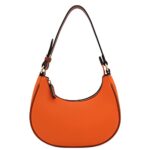 Small Crescent Shoulder Bag Under the Arm Purse (Orange/Tan)