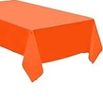 QQOUTLET Pack of 4: Disposable Plastic Tablecloths/Table Covers, 54 x 108 inches Each (Orange)