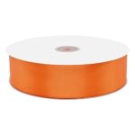 Maclemon 1-1/2 inch Wide 100 Yards Double Face Orange Satin Ribbon Orange Fabric Ribbon for Gift Wrapping Very Suitable for Weddings Decoration Bouquet Balloons Arts Craft Sewing Hair Bow Invitation