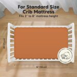 2-Pack Bamboo Crib Sheets for Boys, Girls – Jersey Fitted Crib Sheet, Organic Baby Crib Sheets Neutral, Crib Mattress Sheet, Toddler Bed Sheets, Baby Sheets for Crib, Unisex Crib Fitted Sheet (Rust)