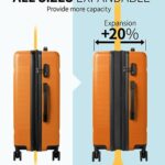 Zitahli Carry on Luggage, Expandable Luggage Suitcase, Hardside Luggage with TSA Lock Spinner Wheels YKK zippers, 20in (Orange)