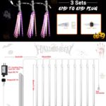 Halloween Lights Outdoor 10 Tubes 240 LED Raindrop Lights Meteor Shower Icicle Lights with Timer Function Cascading Lights Falling Rain Lights for Halloween Orange Purple