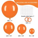 RUBFAC 129pcs Orange Balloons Different Sizes 18/12/10/5 Inches for Garland Arch, Burnt Orange Latex Balloons for Birthday Party Baby Shower Decoration