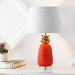 JONATHAN Y JYL4019E Pineapple 23? Classic Vintage Ceramic LED Table Lamp Modern Contemporary Bedside Desk Nightstand Lamp for Bedroom Living Room Office LED Bulb Included, Orange/Gold