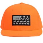 EDTREK Performance Outdoorsman Snapback Truck Hat with Flat Brim – Unique Animal Embroidery (Blaze Orange – Wildlife Flag)