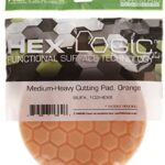 Chemical Guys BUFX_102HEX6 BUFX_102_HEX6 Hex-Logic Medium-Heavy Cutting Pad, Orange (6.5 Inch Pad made for 6 Inch backing plates), 1 Pad Included
