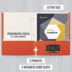 Two Pocket Portfolio Folders, 50-Pack, Orange, Letter Size Paper Folders, by Better Office Products, 50 Pieces, Orange