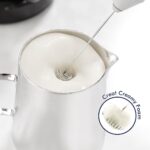Electric Milk Frother Handheld, Battery Operated Whisk Beater Foam Maker for Coffee, Cappuccino, Latte, Matcha, Hot Chocolate, Mini Drink Mixer, No Stand, Coral