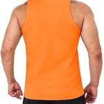 MAGCOMSEN Mens Tank Tops Lightweight Sleeveless Shirts for Gym Workout Muscle Tank Top Cotton Undershirts Orange,XL
