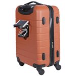 Wrangler Smart Luggage Set with Cup Holder and USB Port, Burnt Orange, 20-Inch Carry-On