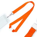 CANWELUX 12 Pack Bright Neon Orange Lanyard with Thick ID Badges Holder, Neon Breakaway Lanyard for ID Badges, Neck Straps for Adult, School, Work (Neon Orange,12 Pack)
