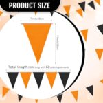 Tatuo 200 Feet Solid Pennant Banners Flags String Triangle Hanging DIY Bunting Flags Party Decorations for Grand Opening Party Banners for Kids Birthday, Shops (Black and Orange)