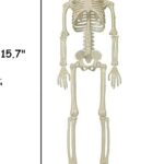Halloween Skeletons Decorations, 16″ Posable Plastic Skeleton, Full Body Skeleton with Movable Joints, Realistic Spooky Scary Skeletons for Outdoor Indoor Halloween Party Haunted House Graveyard Props Decor