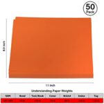 50 Pieces 8.5″ x 11″ Orange Cardstock, Heavyweight Cardstock Sheets Blank Invitation Paper Greeting Cards Printable, 74lb Cover 200 GSM